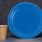 24 Count Blue Solid Color Round Dessert Plates 7 Inch for Birthday Snacks